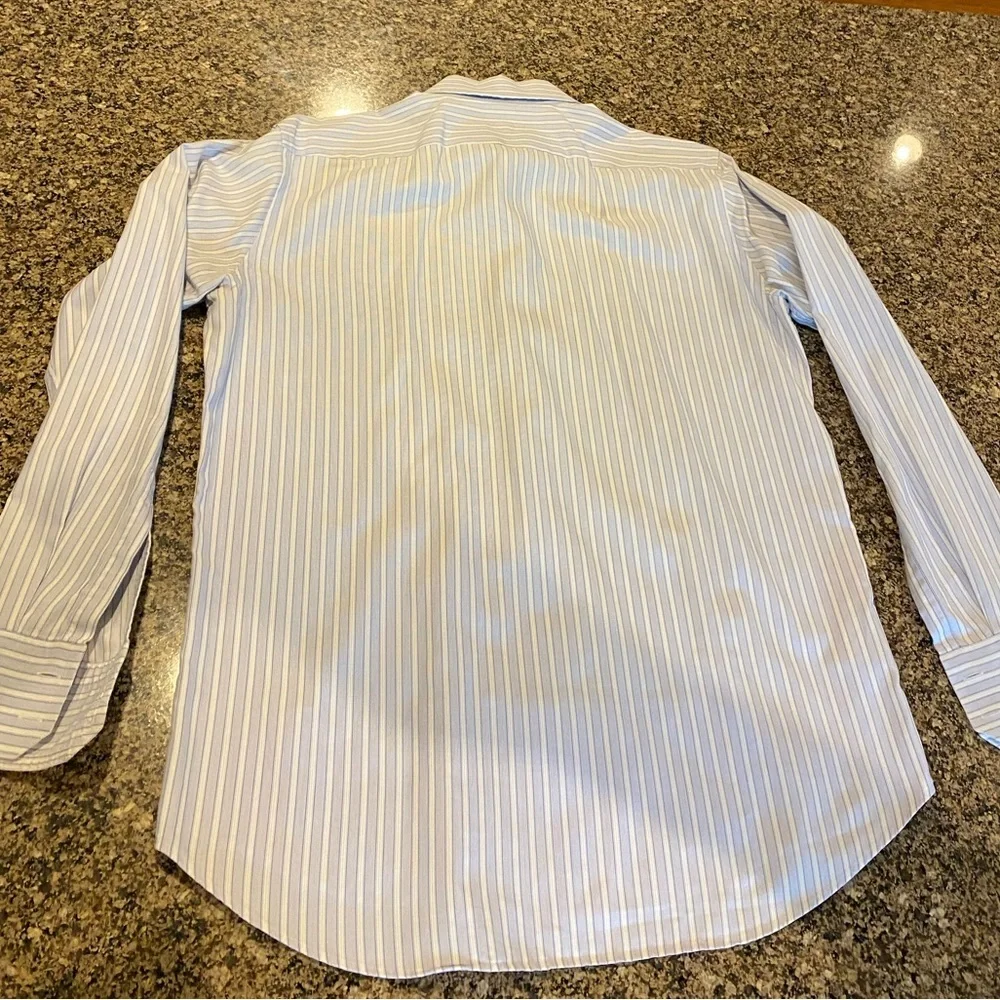 BOSS by HUGO BOSS Men's Striped White/Blue Button Down Shirt 16.5 Neck - Picture 9 of 12